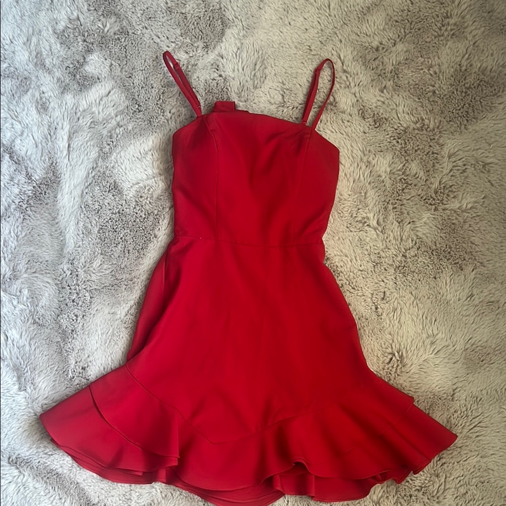 Red Ruffled Spaghetti Strap Mini Sundress